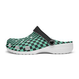 Diy shoes slippers mens womens black green plaid cool sneakers trainers 36-48