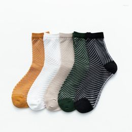 Women Socks 5 Pairs Girls Zebra Printed Thin White Cotton Ankle Fashion Summer Crew Sock Glass Transparent Striped