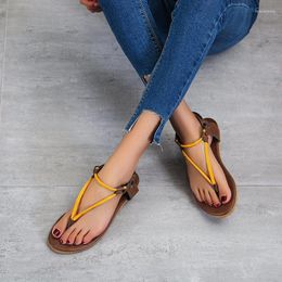 Sandalen Fashion Color Block Open Toe Flache Schuhe Slip-On Casual Beach Rom 2023 Sommer Damen
