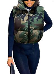 Women's Vests Women S Quilted Puffer Jacket With Faux Fur Hooded Winter Coat Warm Outerwear Parka
