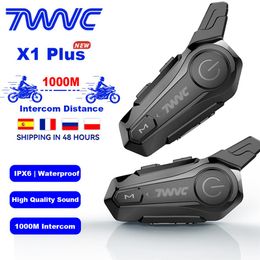 2sets Motor Helmet Intercom BT V5 0 Motorcycle Wireless Headset Interphone Speaker Hands Bluetooth walkie helmet talkie241w