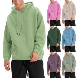 Men's Hoodies Sand Color Sweatshirt Cropped Zip Up Hoodie Winter H And Thick Hooded Solid Sweater