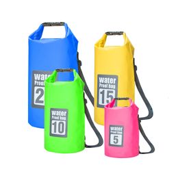 Outdoor Bags 5L15L30L Outdoor Sport PVC Waterproof Storage Dry Bag For Canoe Kayak Rafting Swimming Travel Kit Sack Backpack 230727