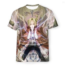 Men's T Shirts Polyester TShirts FULL METAL ALCHEMIST Fighting Distinctive Homme Thin Shirt Trend Clothing