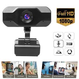 Webcams Camera 1080p Full Webcam Rotation Excellent Quality Auto Focus For Computer Pc Laptop Desktop With Microphone Webcam