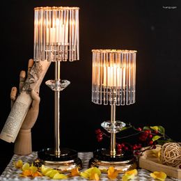 Candle Holders Crystal European Metal Holder Romantic Aesthetic High Quality Design Table Decoration Modern Cover Portavelas Room Decor