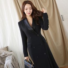 Women's Trench Coats Spring 2023 Women Outerwear Kroean Chic Femininity Ankle-length Style Dress Coat Show Thin Slim Waist