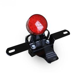 Motorcycle Lighting E MARK 12V Vintage Motorcycle LED Rear Signal Brake Light Small Type Back Licence Light With Instal Bracket x0728