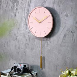 Wall Clocks Modern Living Room Clock Kids Pendulum Round Digital Luxury Creative Reloj Pared Interior Design YY50WC