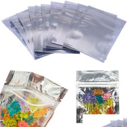Packing Bags Aluminium Foil Reclosable Zipper Bag Plastic Food Storage Self Seal Empty Pouch 18 Sizes Drop Delivery Office School Busin Otx0E