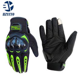 HZYEYO Motorcycle Glove Moto PVC Touch Screen Breathable Powered Motorbike Racing Riding Bicycle Protective Gloves Summer H-208236c