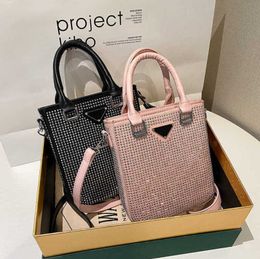 Luxury Factory direct sales high quality 2023 Spring/Summer New Fashion Inlaid Handbag Full Hot Diamond Tote Shoulder Diagonal Straddle Women's Bag