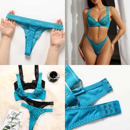 NXY Erotic Sensual Lingerie Set Blue Underwear Women Push Up Bra Brief Sets Solid Lace Setup Ladies Sexy Bilizna Bra and Panty Set 230717