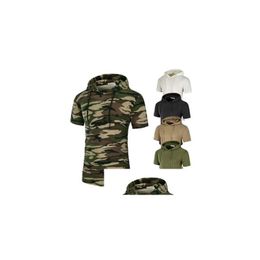 Men'S T-Shirts Men Longlines T Shirt Solid Camouflage Printed Mens Cotton Shirts Short Sleeve Hooded Tee Homme High Street Wear Drop D Dhbis