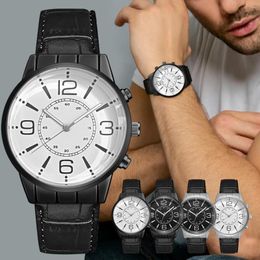 Wristwatches 2023 Vintage Classic Men Watch Casual Fashion Big Dial Man Leather Strap Sport Quartz Wristwatch