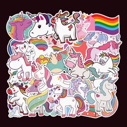 50pcs Lot Fashion Cartoon Unicorn Car Graffiti Stickers Removable Waterproof PVC Skateboard Motorcycle Bike Laptop Stickers294C