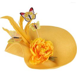 Bandanas Bride Fascinator Headband Wedding Headpiece Flower Tea Party Fabric Women Hat Miss