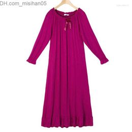 Maternity Dresses Women's Sleepwear Nightdress Long-sleeved Modal Long Korean Loose Pregnant Women Can Wear Fashion Night Gown Z230728