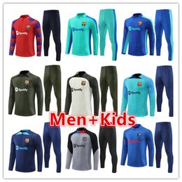 22 23 24 ANSU FATI Camisetas de football LEWANDOWSKI tracksuits Jacket men and kids TRACKSUIT kit 2023 2024 barca SET adult boys TRAINING SUIT Barcelona tuta kits set