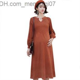 Maternity Dresses 2021 New Pregnant Women's Dress High Waist Loose Spring Autumn and Winter Pregnant Women's Coat Knitted Pregnant Women's Sweater Z230728