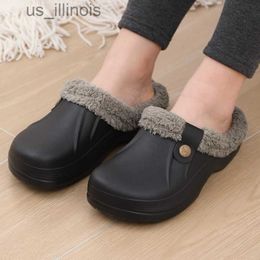 Slippers Comwarm New Home Warm Slippers For Women Men Soft Plus Female Clogs Outdoor Waterproof Non-slip Cotton Slippers 46-47 J230728