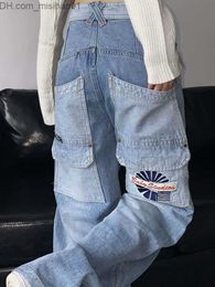 Women's Jeans Harajuku vintage goods high waist jeans women Y2k hip hop bags wide leg Denim pants casual loose men's pockets Z230731