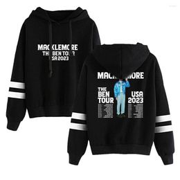 Men's Hoodies Macklemore Ben Hoodie 2023 The Tour Pocketless Parallel Bars Sleeve Streetwear Men Hooded Sweatshirt Women Fashion Clothes