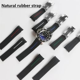 21mm 20mm Soft Silicone Rubber Watchband Durable Stainless Steel Pin Buckle for SUB GMT SEA Watch Bracelet Colorful Tools258M