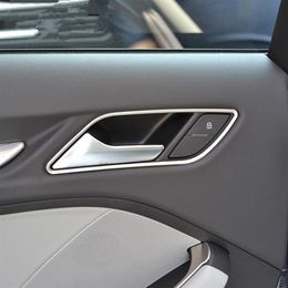 4pcs Inner Doorknob Handle Frame Decorative Trim Strip Stainless Steel Car Styling For Audi A3 8V 2014-16291I