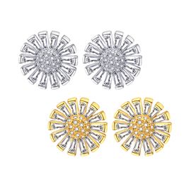 Popular in Europe and America S925 Fashion Versatile Fashion Trend Micro Horse Eyes Sunflower Earrings for Women