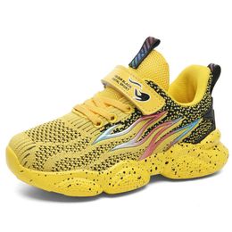 Kids Comfortable Sneakers Yellow White Red Soft Sole Sports Trainers Boys Girls Breathable Running Shoes For Children