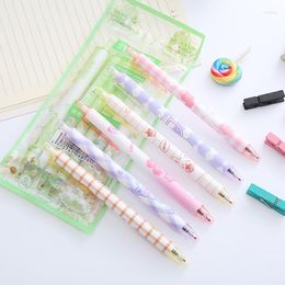 6pcs/set Cute Gel Pen For Kids Student School Office Supplies Stationery Kawaii Writing Pens 0.5mm Black Ink Birthday Gift