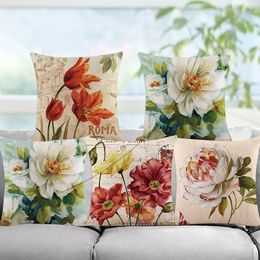 Cushion Decorative Pillow Colourful Flower Cushion Sunflower Rose Dandelion Decorative Pillows Decoration Pillowcase For Car Home 230727