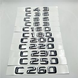 For Mercedes-Benz C Class C43 C55 C63 C160 C180 C200 C220 C230 C250 W210 W212 Rear Trunk Emblem Badge Logo Nameplate Stickers184A