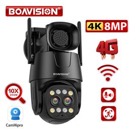 Pinhole Cameras IP Camera Wifi4G Sim Card PTZ 4MP 8MP Dual Lens 28mm8mm 10X Zoom Outdoor AI Human Tracking Color Night Vision Security 230727