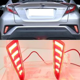 1Pair LED Reflector Lamp Rear Fog Lamp Rear Bumper Light Brake Light For Toyota C-HR CHR 2016 2017 2018 2019214d