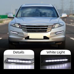 2Pcs DRL For Honda Crosstour 2011 2012 2013 Daytime Running Lights fog lamp cover headlight 12V Daylight car-styling267H