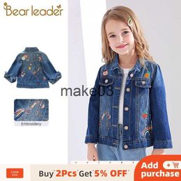 Jackets Bear Leader Girls Denim Coats New Fashion Kids Embroidery Cartoon Pattern Jacket Autumn Baby Coat Children Clothes 3 8 Years J230728