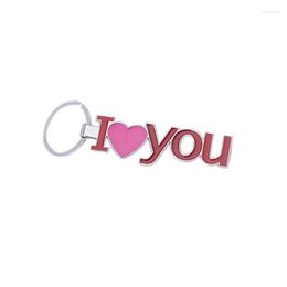 Keychains Selling Creative Metal I Love YOU English Letter Keychain Car Pendant Gift