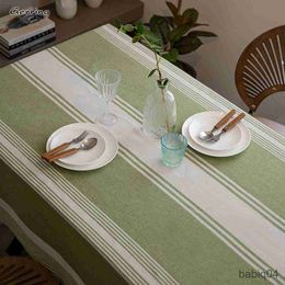 Table Cloth Striped Rectangular Tabl Cloth Green Counter Covered Covers Tablecloths For Dining Table Decorations For Home R230726