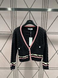 Женский свитер кардиган толстовок роскошные бренд с цветочной печатной черной белой розовой с длинными рукавами кардиганская мода повседневные рубашки из трикотажных рубашек.