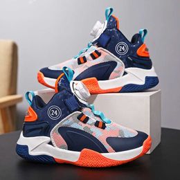 2023 New Boys Sneakers Mesh Breathable Sports Trainers Durable Anti Slip Youth Basketball Shoes Size 31-40