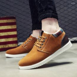 Boots Winter Cotton Shoes Mens Short Thick Plush Warm Youth Korean Casual Board Snowboots Men Flat Ankle