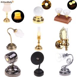 Tools Workshop 1 12 Dollhouse Mini Simulation Stage LED Radium Spotlight Table Lamp Wall Light Model Bedroom Decor Dollhouse Decoration 230727