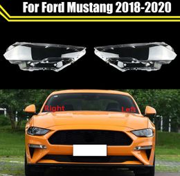 For Ford Mustang 2018-2020 Front Headlamps Transparent Lampshades Lamp Shell Masks Headlight Glass Lens Cover Light Caps