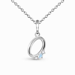 Hot Selling S925 Sterling Silver Letter O Moonlight Stone Pendant Necklace Women's Design Sense Fashion Versatile Jewellery