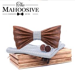 Neck Ties Handmade Wooden Bow Ties for Men Quality men's Wood Bowtie 3D Butterfly Wood Bow Tie Gravata Silm Wedding Gift Ties for Men 230728