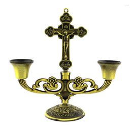 Candle Holders HeyMamba Bronze Metal Christian Stick Holder Home Wedding Decoration Stand Gifts