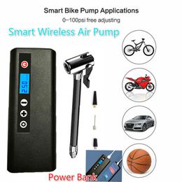 New wireless smart Inflator Air Pump With LED Light and LCD Display 150PSI Rechargeable Compressor Digita for Car Tyre Bicycle Tir300p