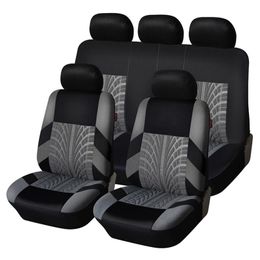 9pcs set Embroidery Car Seat Covers Set Universal Fit Most Cars Covers with Tire Track Styling Auto Interior Decoration Car Seat P227F